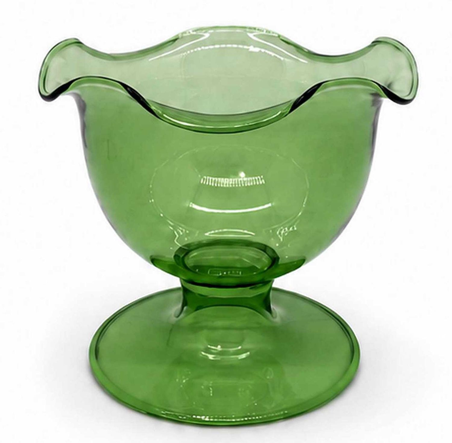 Tizo Glass Footed Bowl Green 5.5 Inch Set of 2 BQ418GNBW