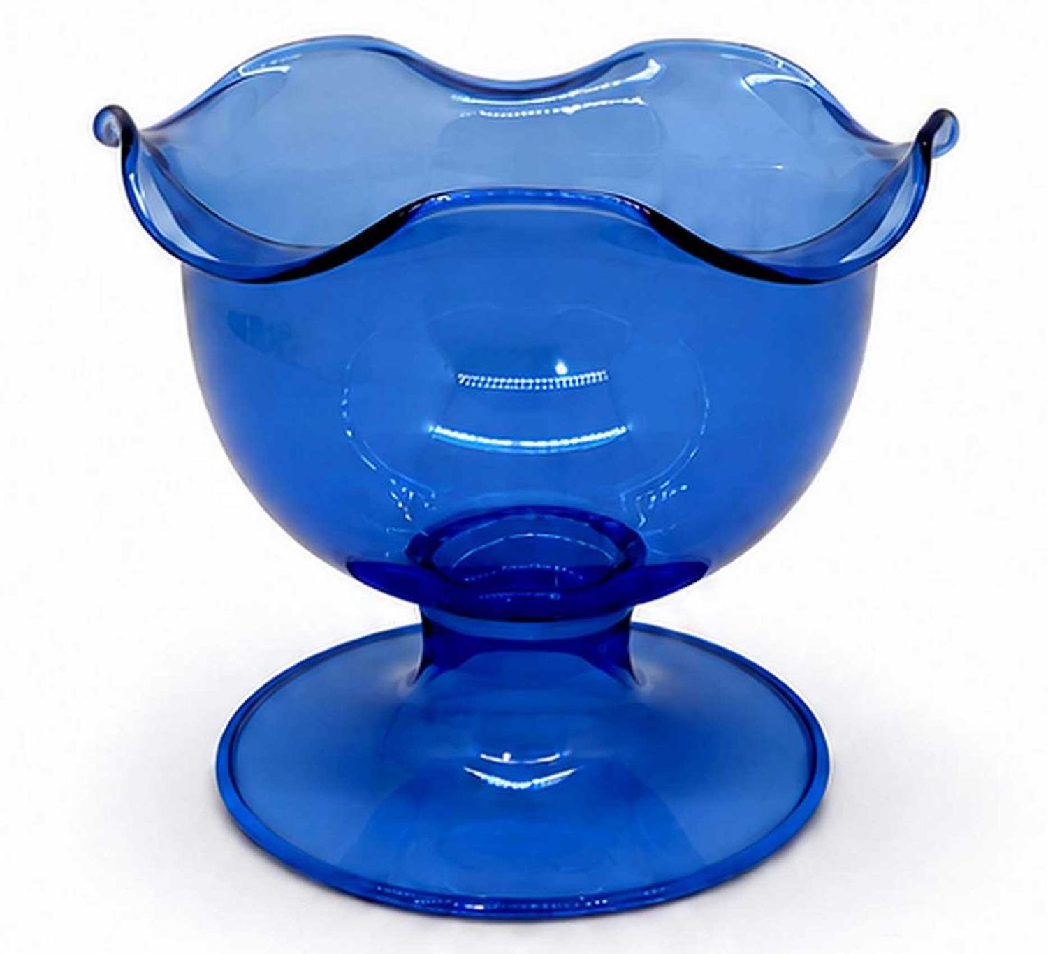 Tizo Glass Footed Bowl Blue 5.5 Inch Set of 2 BQ418BLBW