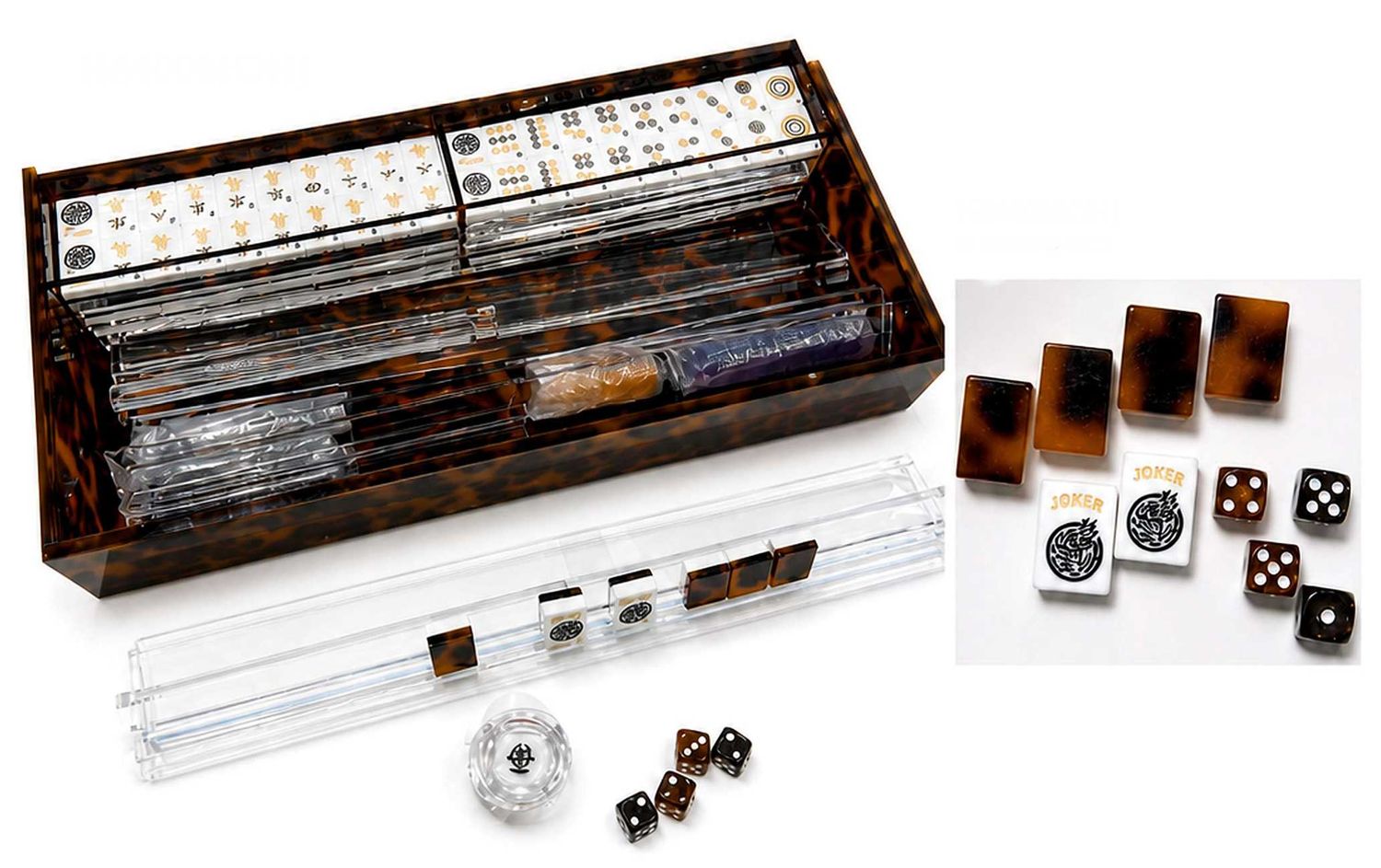 Tizo Lucite Tortoise Shell Majhong Set HS400MOHJ
