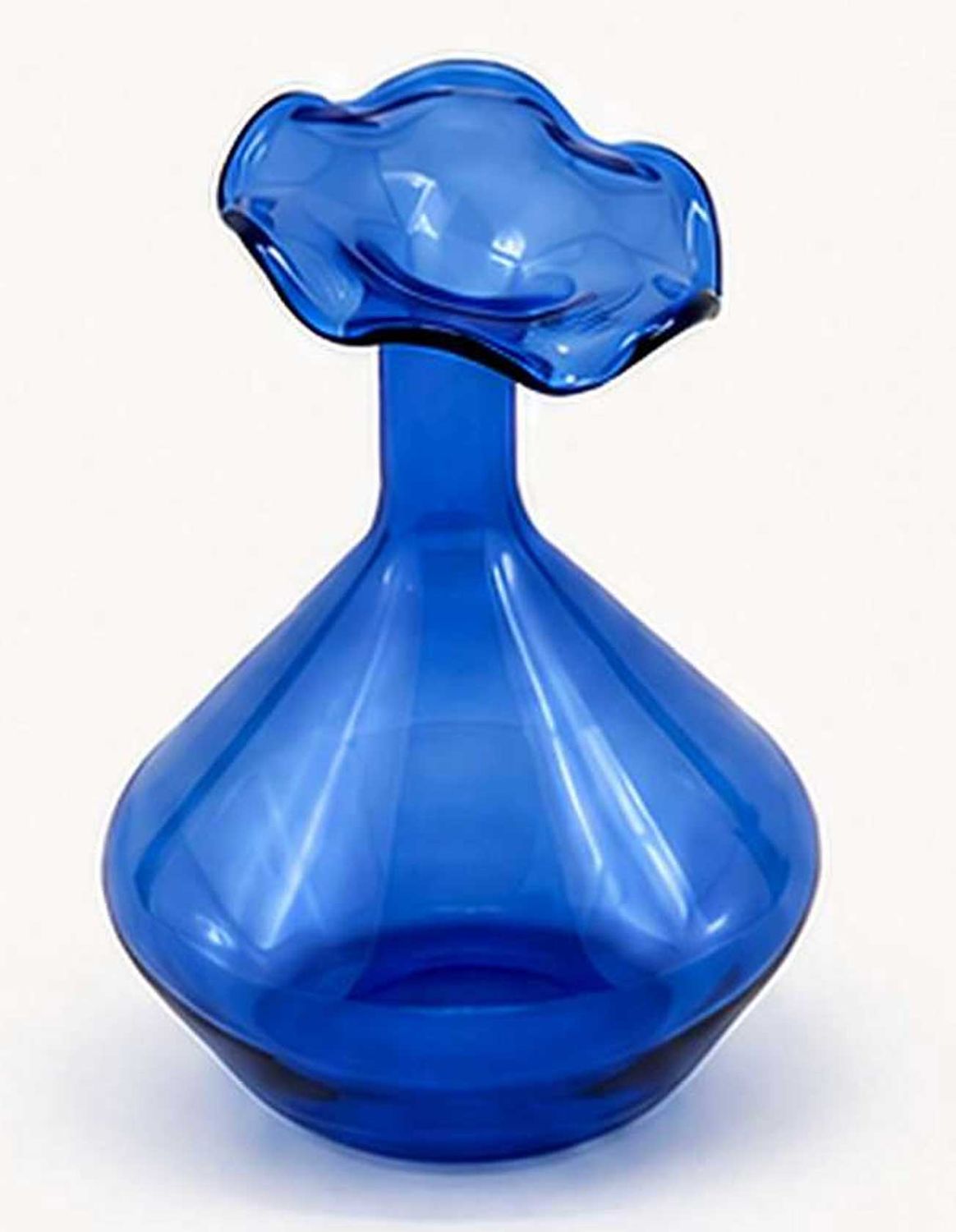 Tizo Glass Vase Angeled Neck Blue 4.5 Inch BQ190BLVS