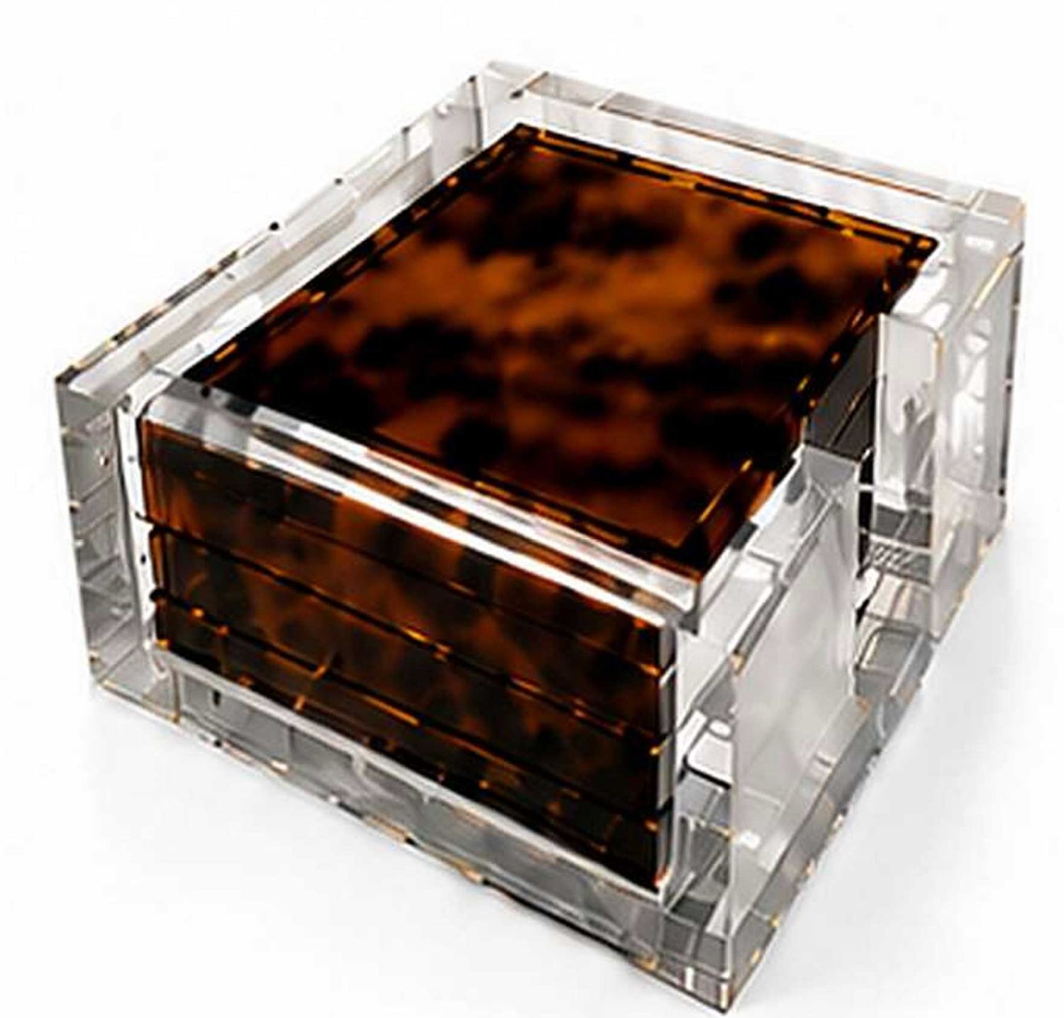 Tizo Lucite Tortoise Shell Coaster Clear Holder HS345TSCO