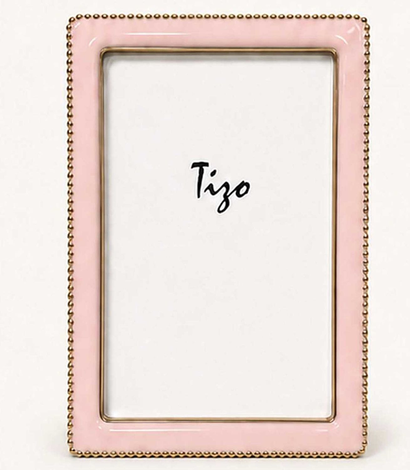 Tizo Goldplate Beaded Pink Enamel Picture Frame 4 x 6 Inch 3179PNK46