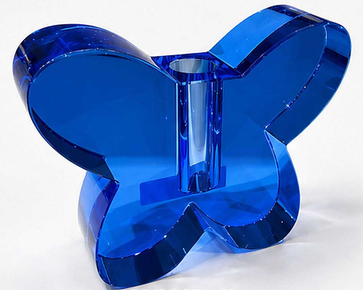 Tizo Crystal Glass Butterfly Vase Blue 4.75 Inch XY226BLVS