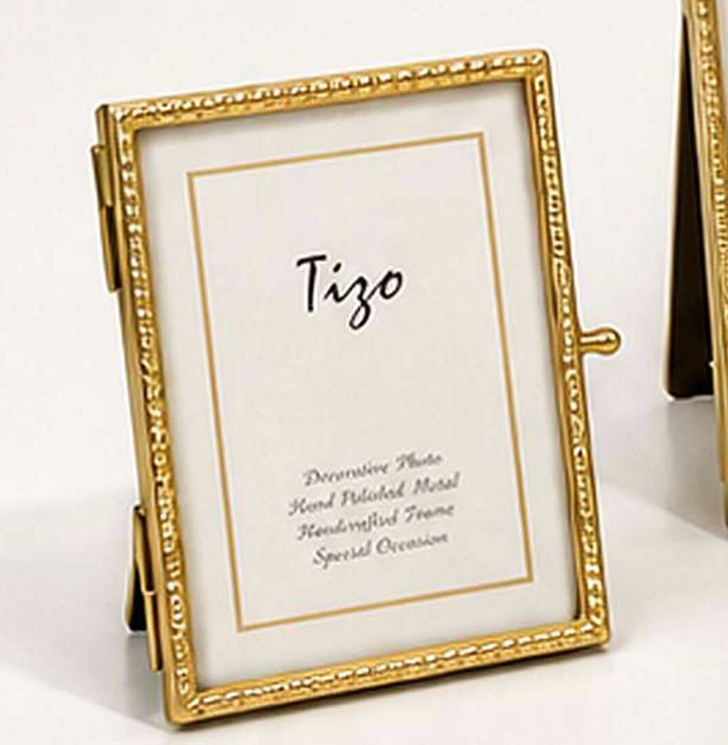 Tizo Brass Photo Picture Frame Beaded 2 x 3 Inch CR641GD23