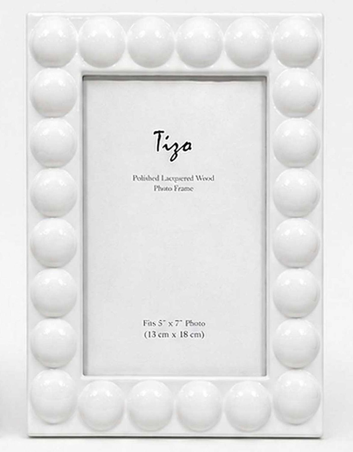 Tizo Lacquer Wood Picture Frame White 5 x 7 Inch EL188WH57