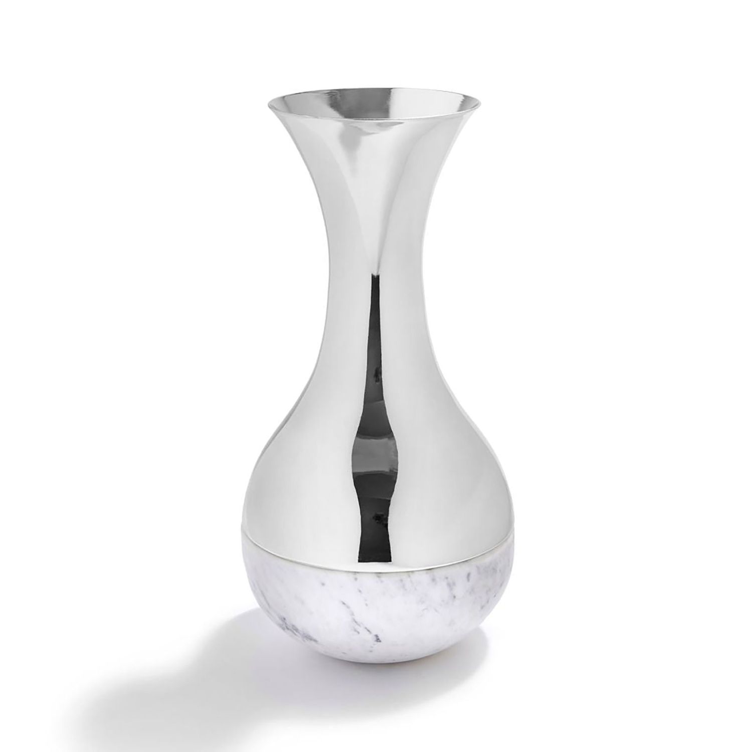 Anna New York Coluna Dual Vase Marble and Silver DUA-VAOS-37N, 810345020577