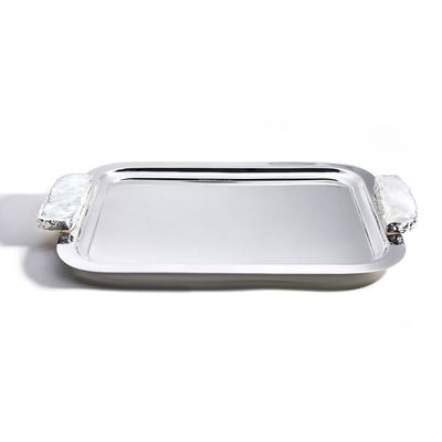 Anna New York Hospitality Tray Crystal and Silver HOS-TRMD-22T, 850013927500