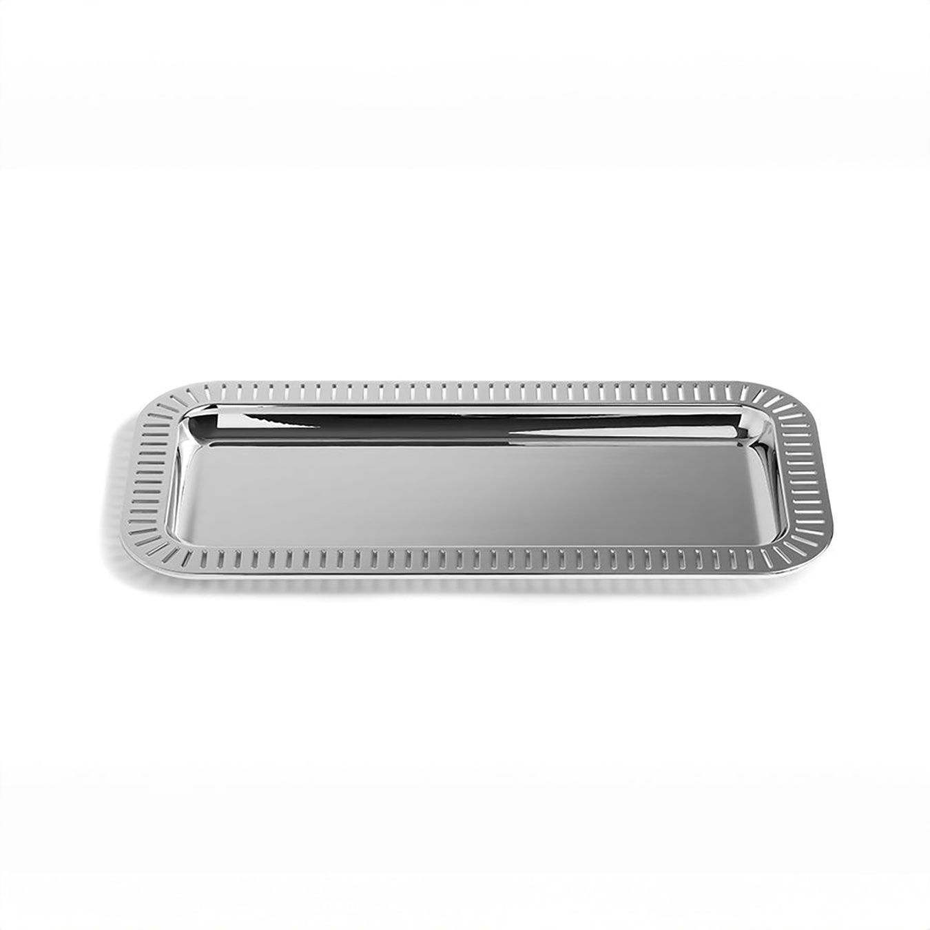 Anna New York Striations Serving Tray Small Rectangular Silver STR-RETS-15T, 850058256153