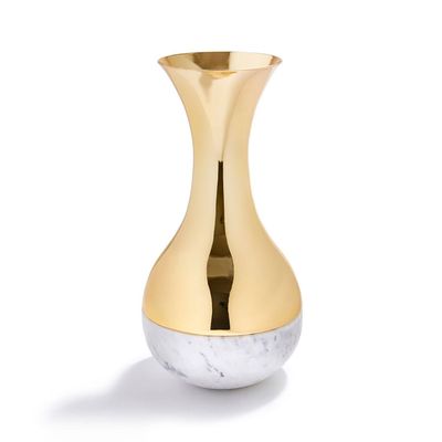 Anna New York Coluna Dual Vase Marble and Gold DUA-VAOS-37B, 810345029990