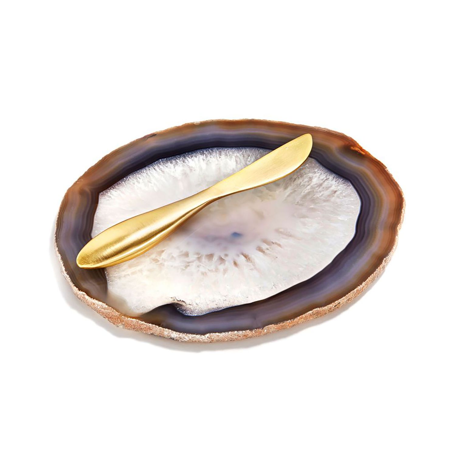 Anna New York Ita Cheese Plate and Forma Spreader Sand Agate and Gold ITF-PSS2-23G, 810345028504