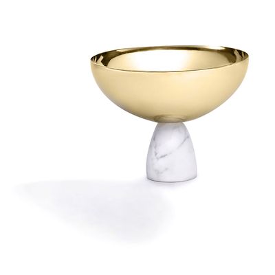 Anna New York Coluna Nut Bowl Marble and Gold COL-NBOS-37B, 858027008697