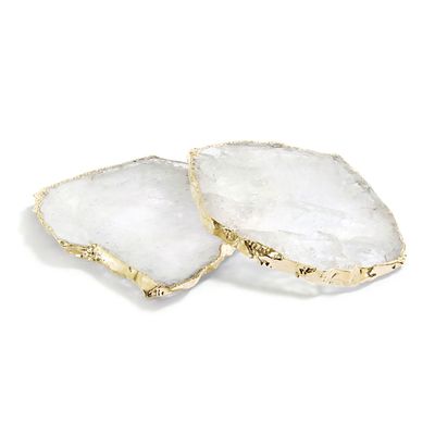 Anna New York Kivita Coasters Crystal and Gold Set of 2 KV-006, 810345022854