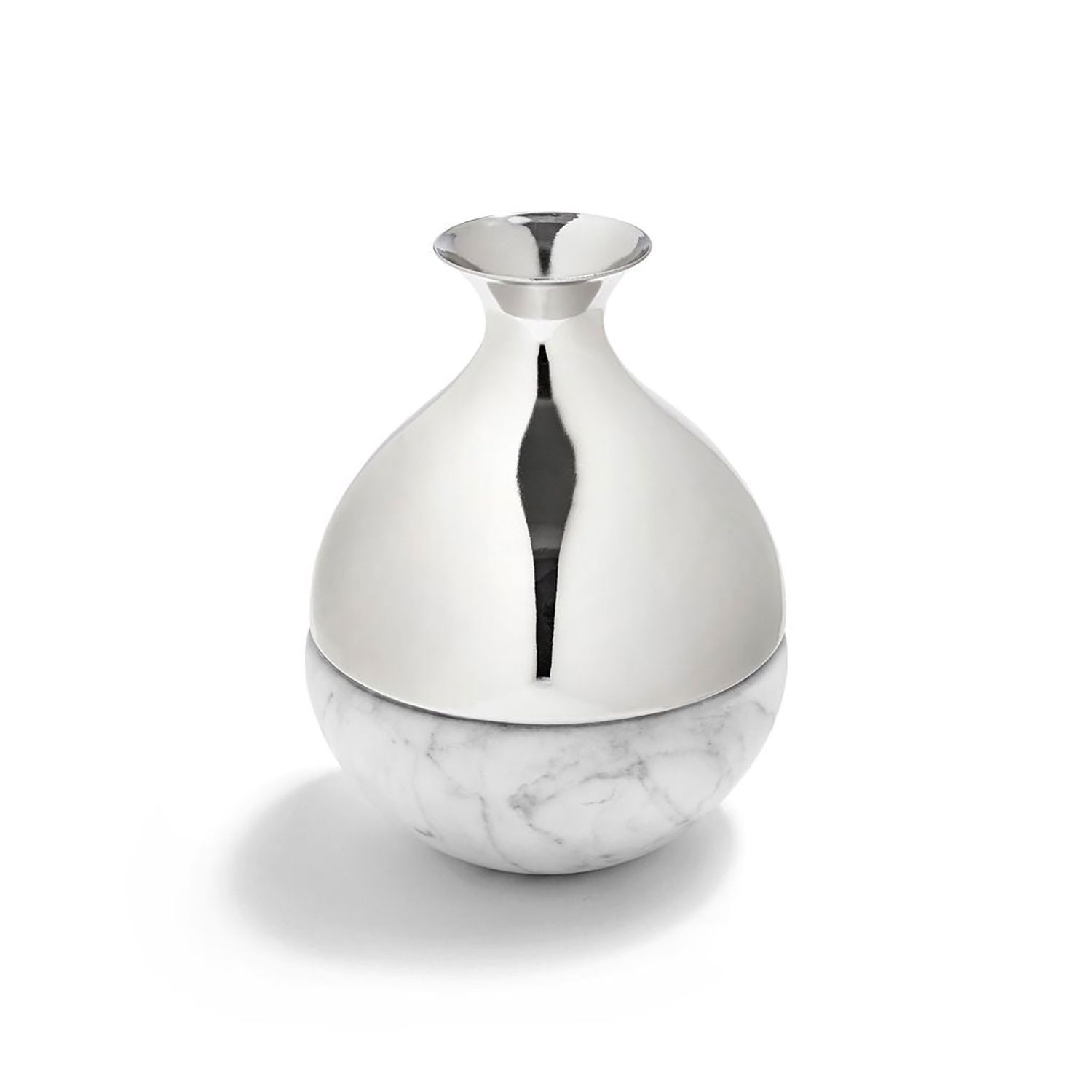 Anna New York Coluna Dual Bud Vase Marble and Silver DUA-BVOS-37N, 810345020546