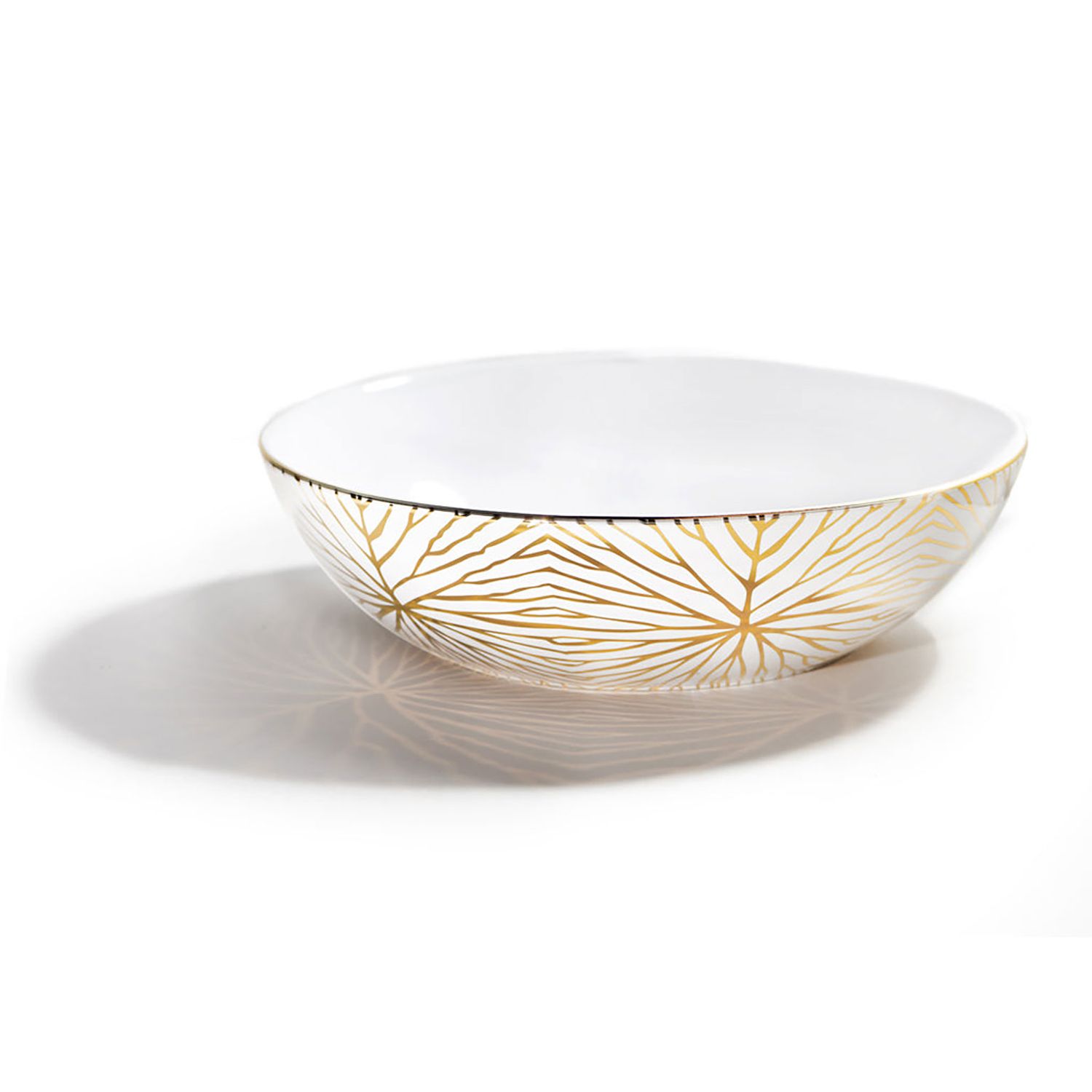 Anna New York Talianna Lily Pad Serving Bowl White and Gold LLP-LBOS-99G, 850013927425