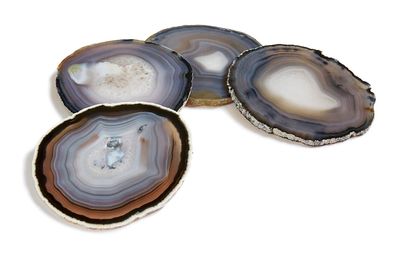 Anna New York Pedra Coasters Smoke Agate Set of 4 PE-0190, 810345026531