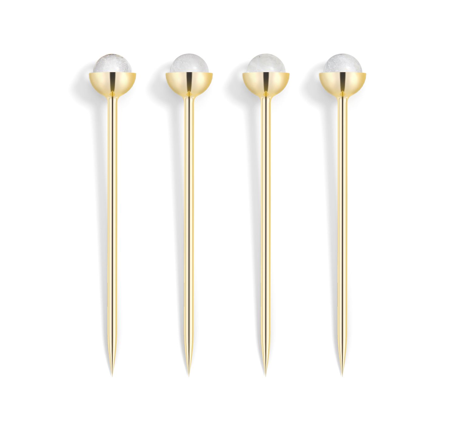 Anna New York Hospitality Cocktail Picks Crystal and Gold Set of 4 HOS-CPS4-22G, 850013927807