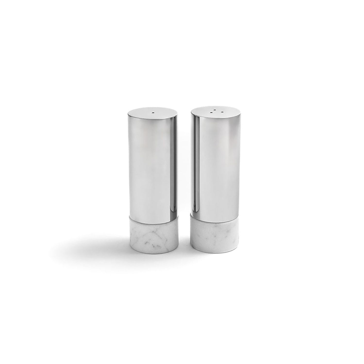 Anna New York Coluna Dual Salt and Pepper Marble and Silver Set of 2 DUA-SPS2-37T, 850058256047