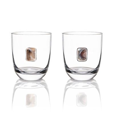 Anna New York Elevo DOF Glasses Smoke Agate Set of 2 ELE-OFS2-06L, 810345022366
