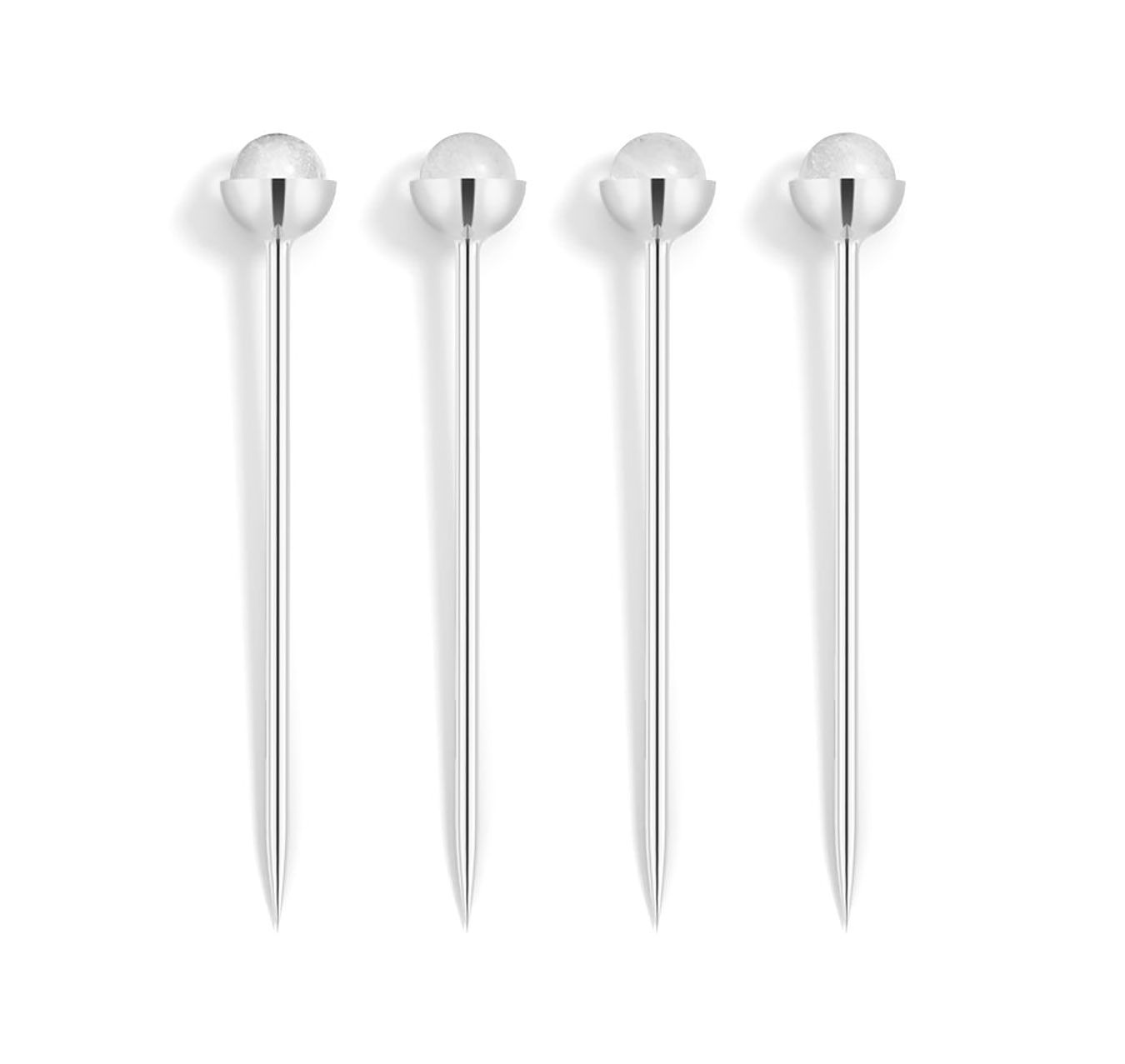 Anna New York Hospitality Cocktail Picks Crystal and Silver Set of 4 HOS-CPS4-22T, 850013927791