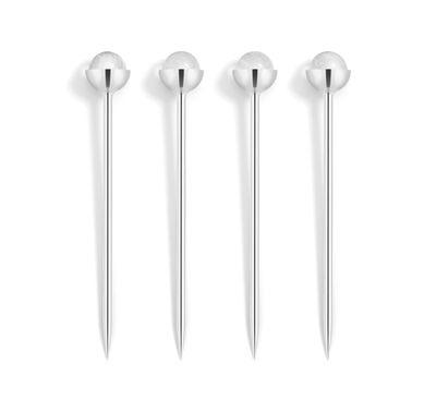 Anna New York Hospitality Cocktail Picks Crystal and Silver Set of 4 HOS-CPS4-22T, 850013927791