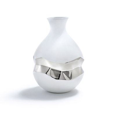 Anna New York Talianna Oro Bud Vase White and Silver ORO-BVOS-90S, 850013927784