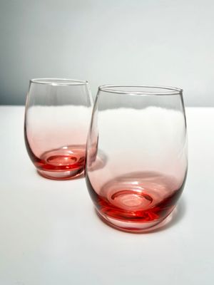 Anna New York Talianna Ombre Stemless Glasses Rose Set of 2 OMB-WGS2-62L, 850013927302