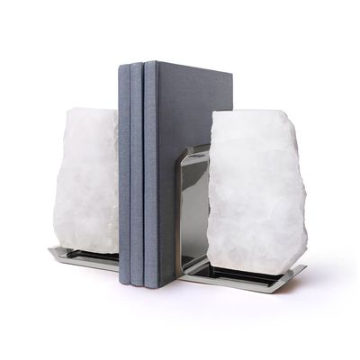 Anna New York Fim Bookends Crystal Quartz and Silver Set of 2 FIM-BEOS-38S, 858027008710
