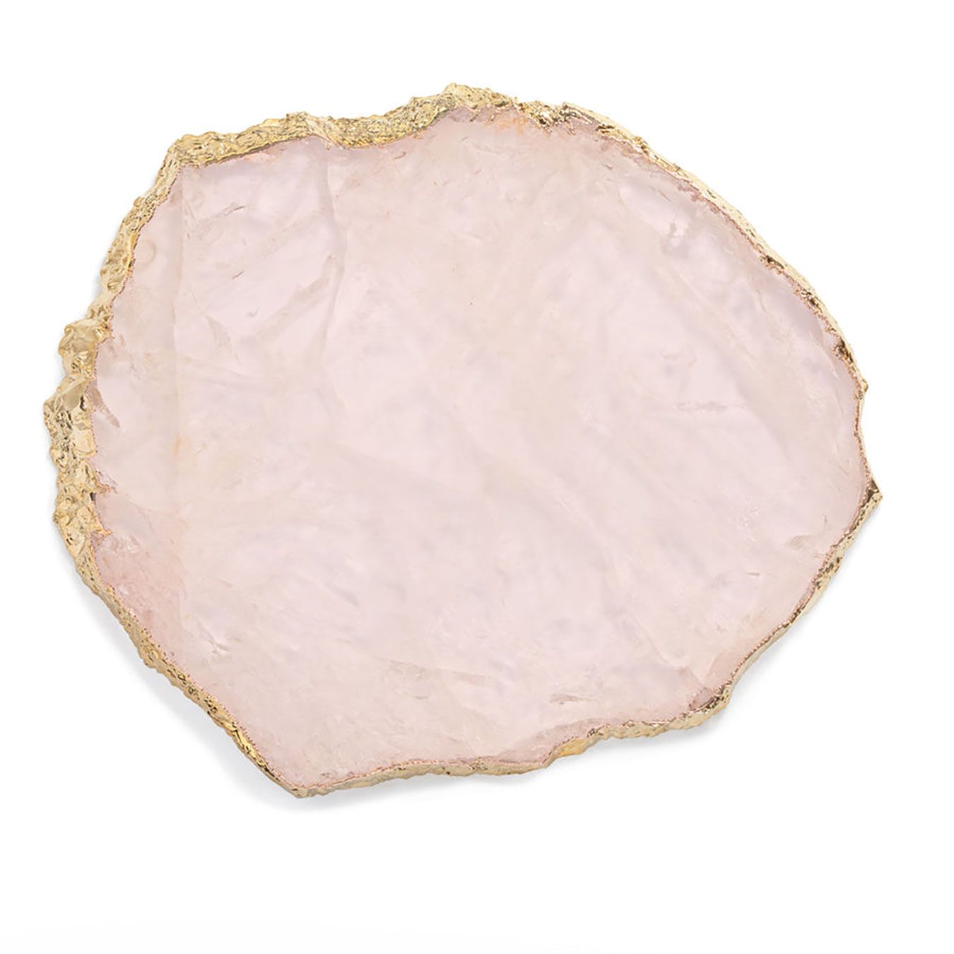 Anna New York Kiva Platter Rose Quartz and Gold KI-007, 810345020232