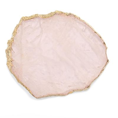 Anna New York Kiva Platter Rose Quartz and Gold KI-007, 810345020232