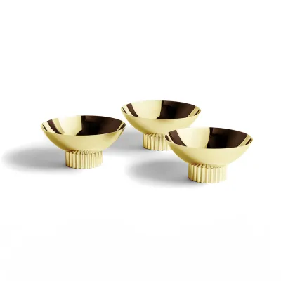 Anna New York Striations Trio Bowl Set Gold STR-MBS3-15G
