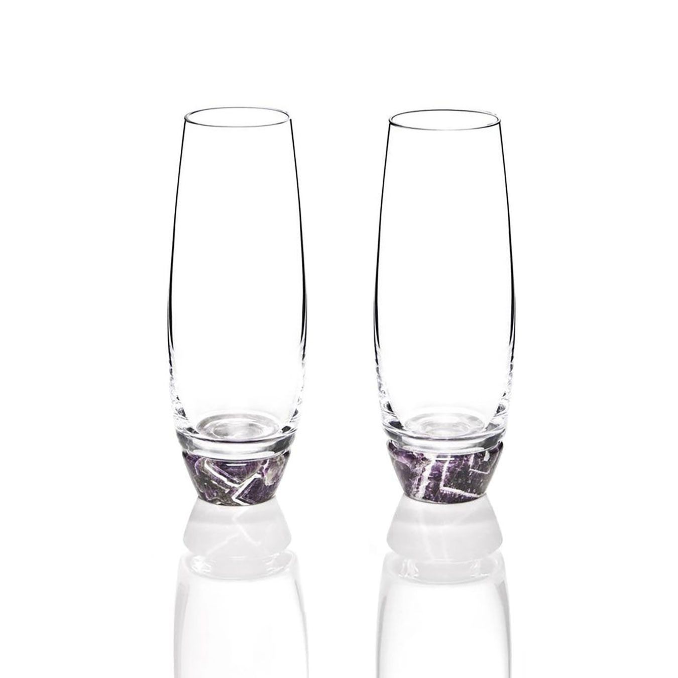 Anna New York Elevo Champagne Glasses Amethyst Set of 2 ELE-CGS2-84L, 858027008604
