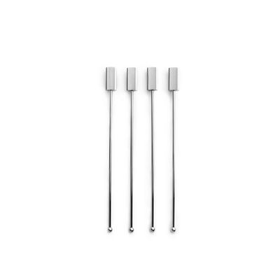 Anna New York Striations Drink Stirrers Silver Set of 4 STR-CSS4-15T, 850058256122