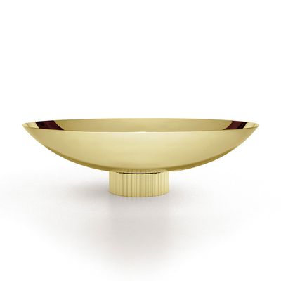 Anna New York Striations Fruit Bowl Gold STR-FBOS-15G, 850058256320