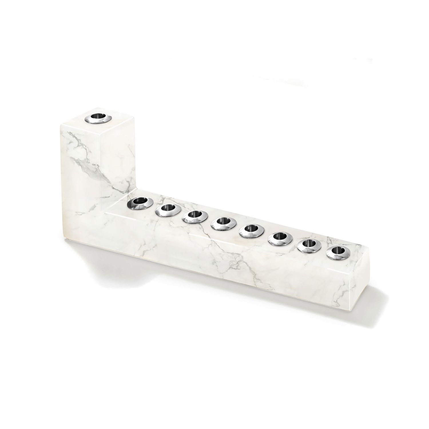 Anna New York Brillante Menorah Marble and Silver BRI-MEOS-37N, 850013927975