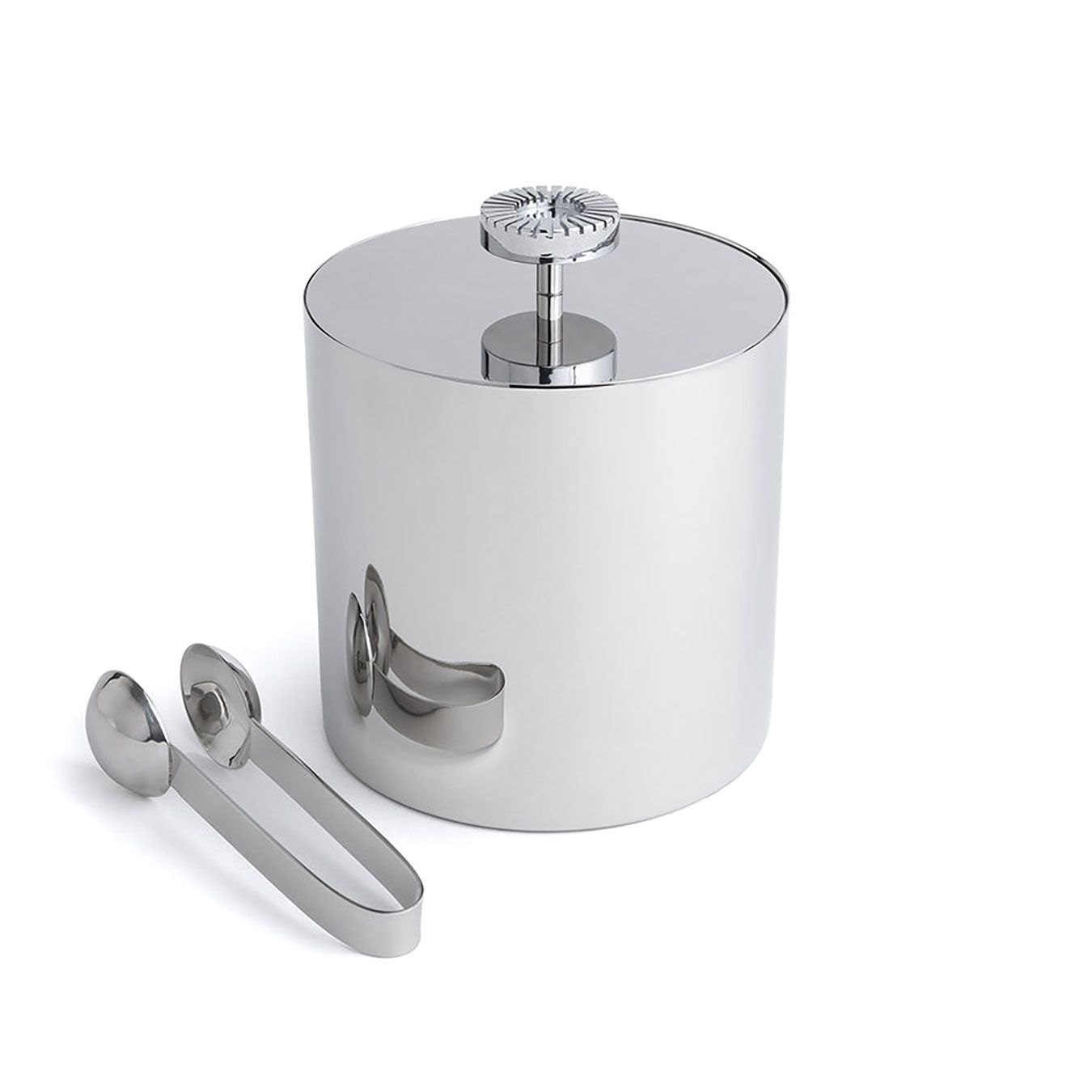 Anna New York Striations Ice Bucket and Tongs Silver STR-IBWT-15T, 850058256115