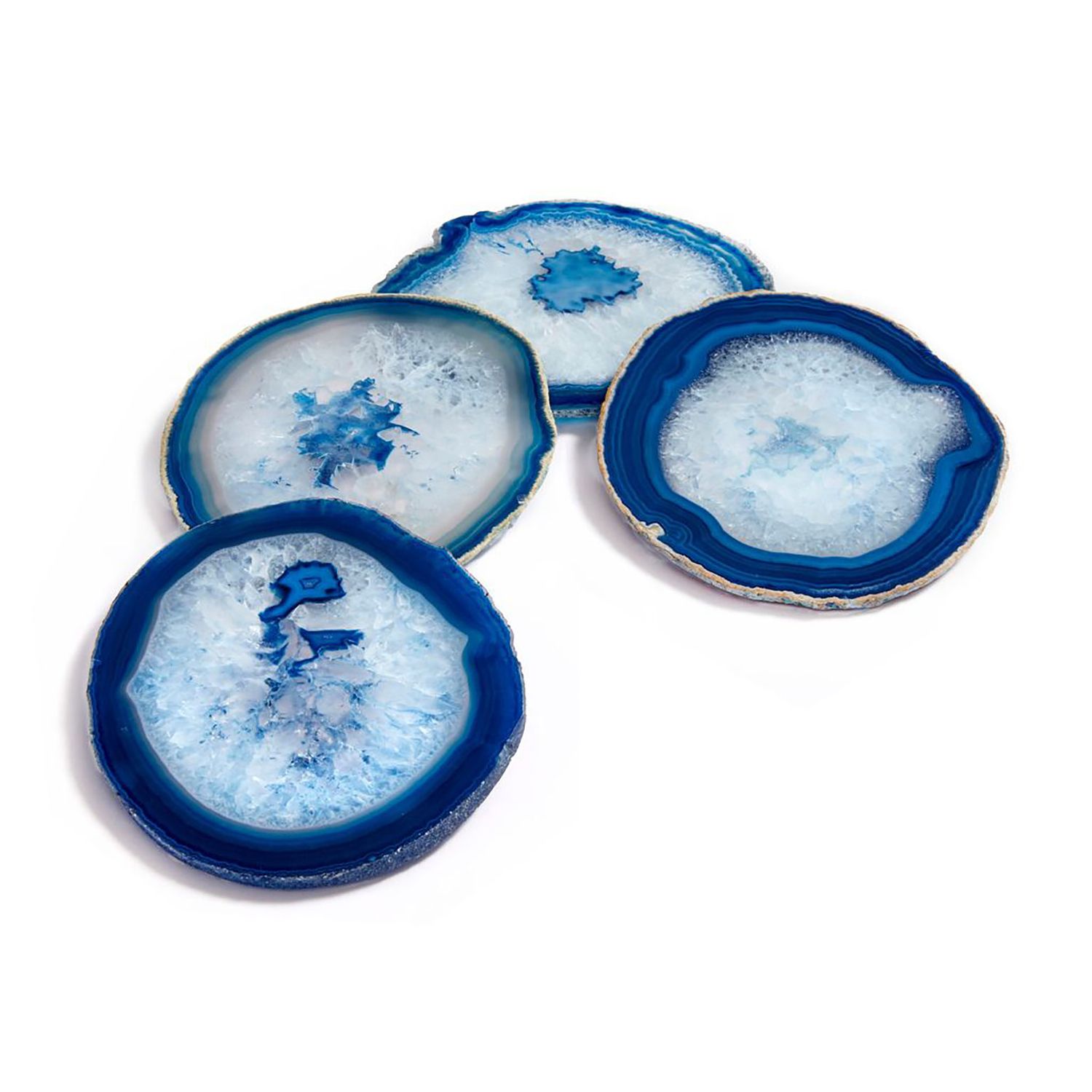 Anna New York Pedra Coasters Azure Agate Set of 4 PE-0100, 810345020010