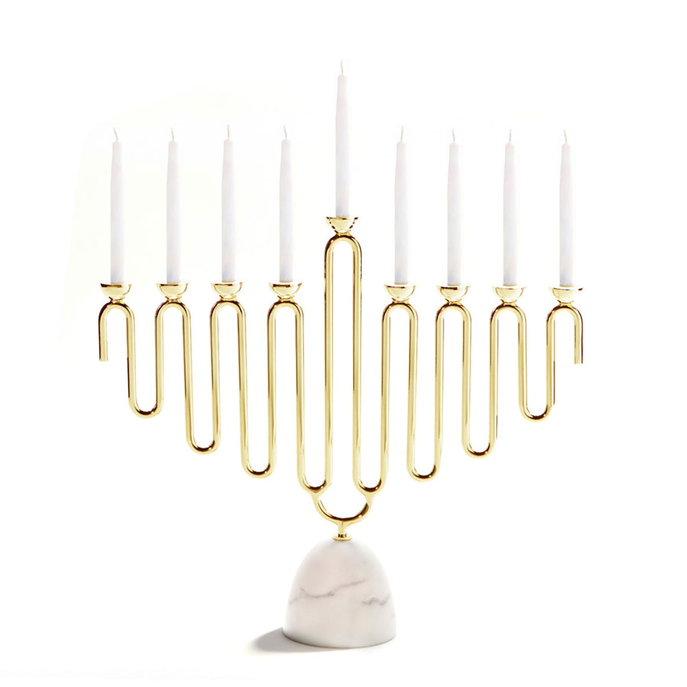 Anna New York Coluna Menorah Marble and Gold JUD-MEOS-37G, 850013927814