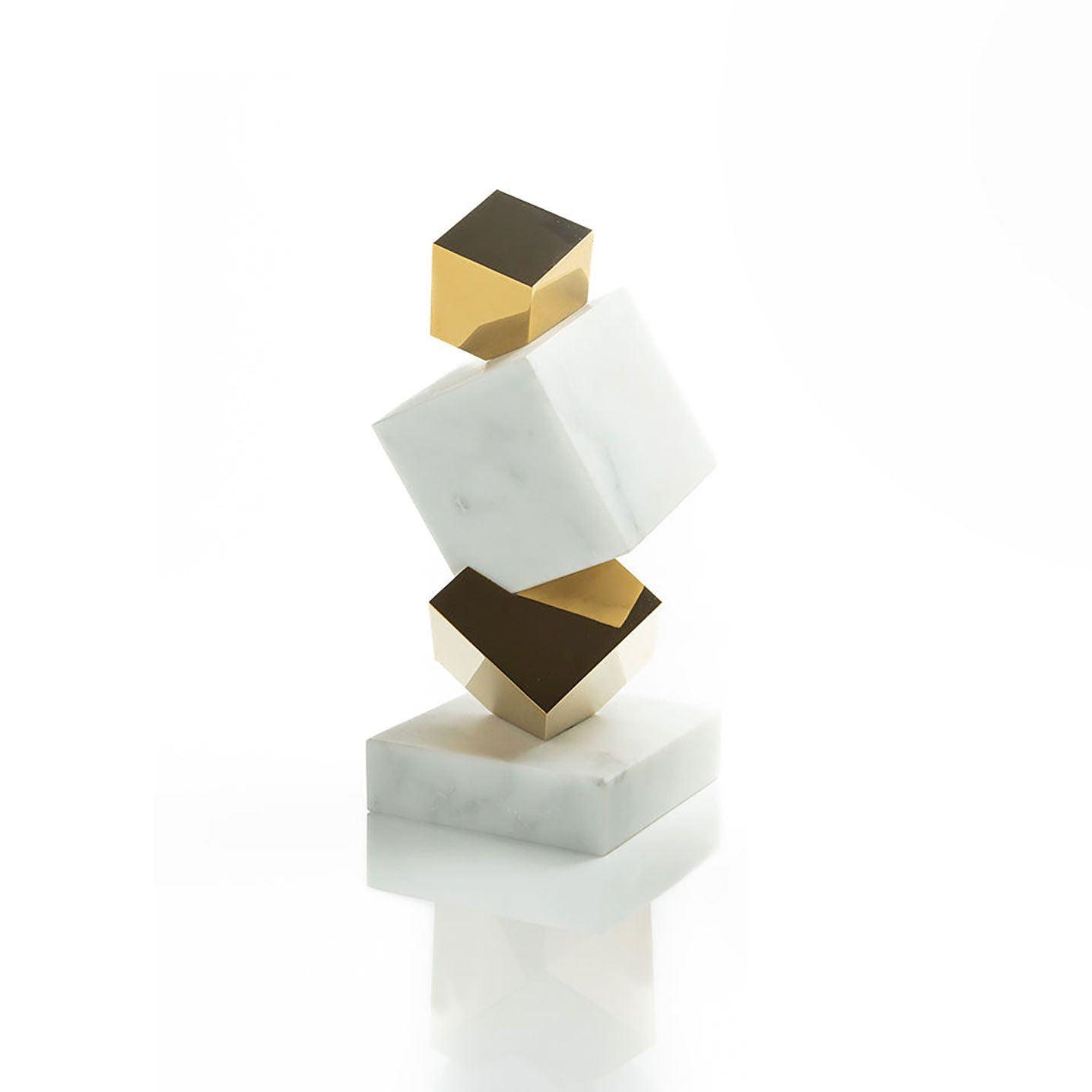 Anna New York Torre Objet Marble and Gold TOR-OBOS-37G, 850058256030