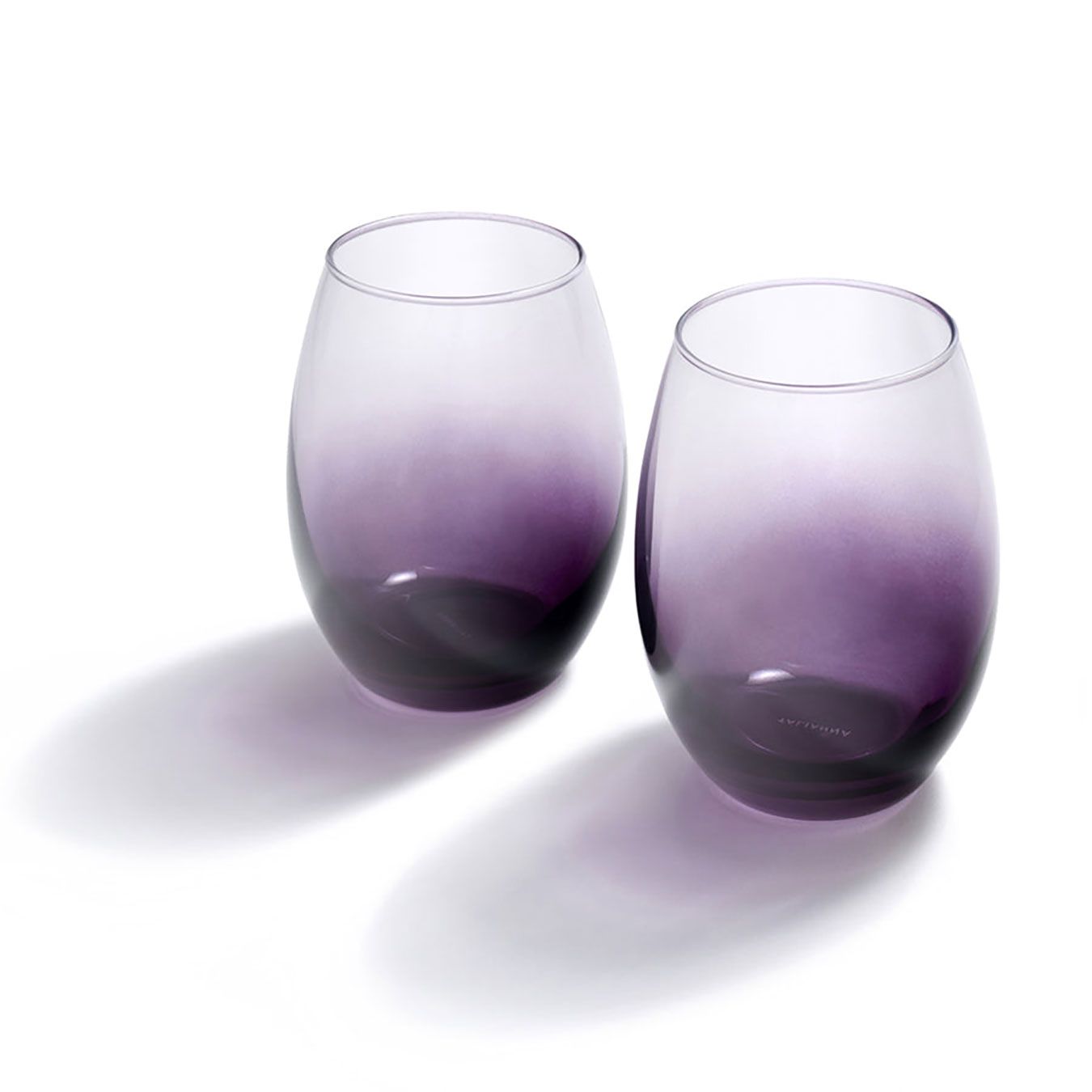 Anna New York Talianna Ombre Stemless Glasses Plum Set of 2 OMB-WGS2-82L, 850013927258