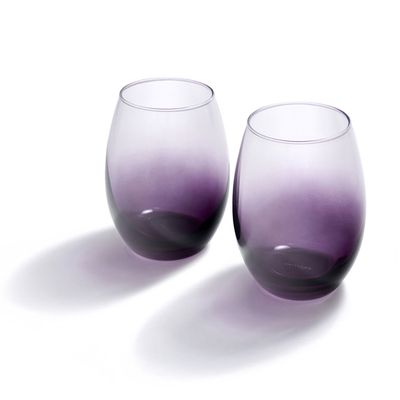 Anna New York Talianna Ombre Stemless Glasses Plum Set of 2 OMB-WGS2-82L, 850013927258