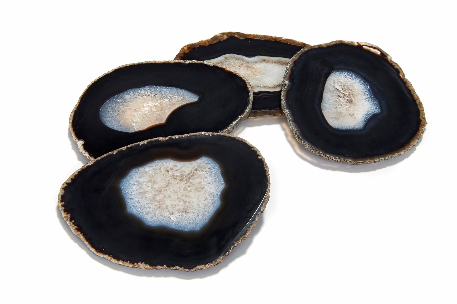 Anna New York Pedra Coasters Midnight Agate Set of 4 PE-0180, 810345025619