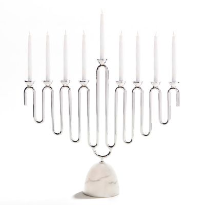 Anna New York Coluna Menorah Marble and Silver JUD-MEOS-37T, 850013927562