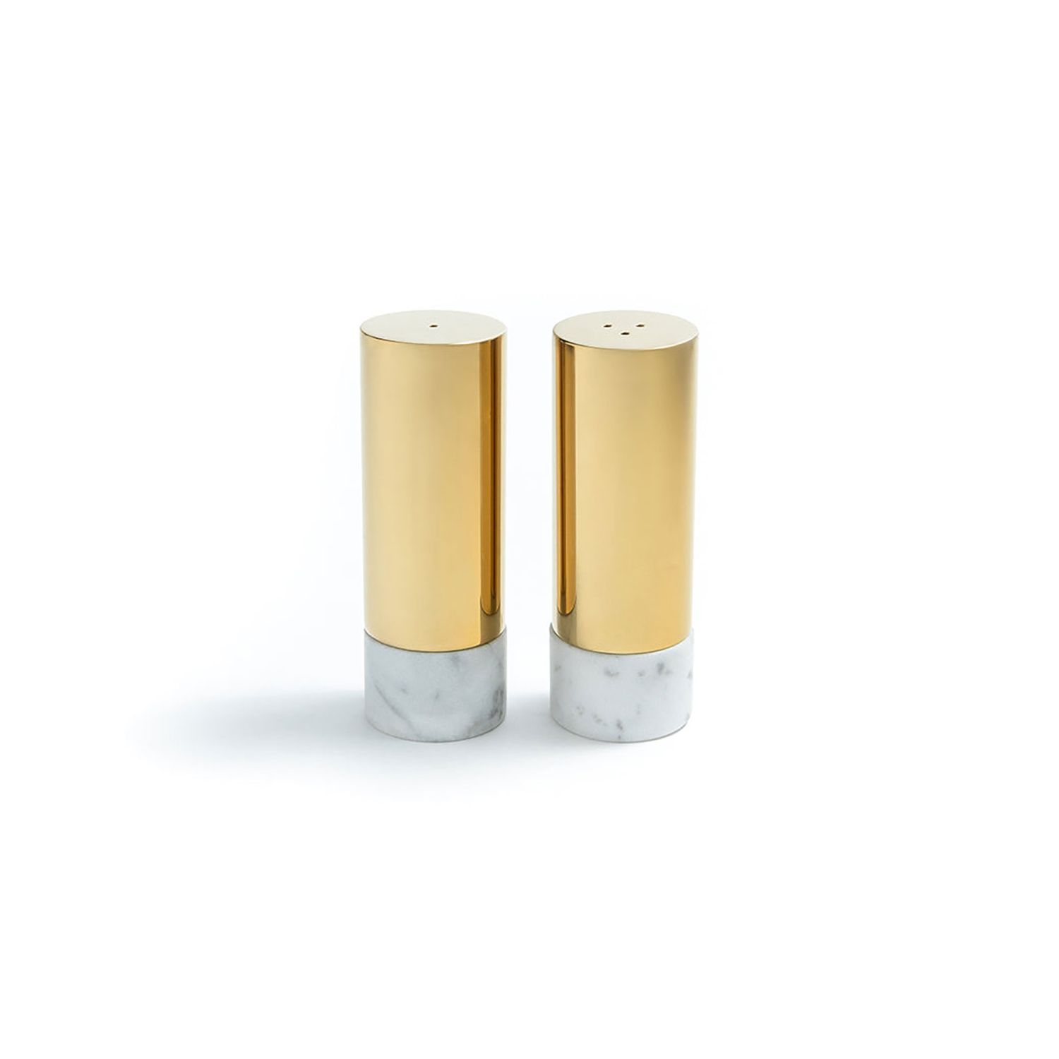 Anna New York Coluna Dual Salt and Pepper Marble and Gold Set of 2 DUA-SPS2-37G, 850058256054