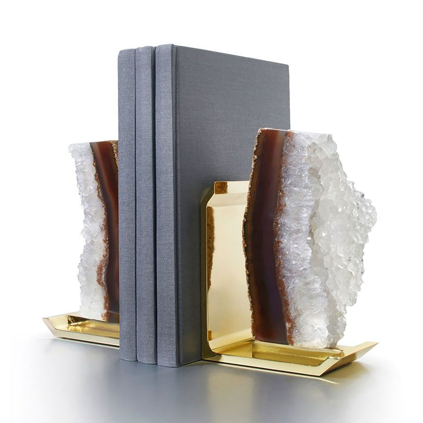 Anna New York Fim Bookends Agate Druze and Gold Set of 2 FIM-BEOS-35B, 810345028993