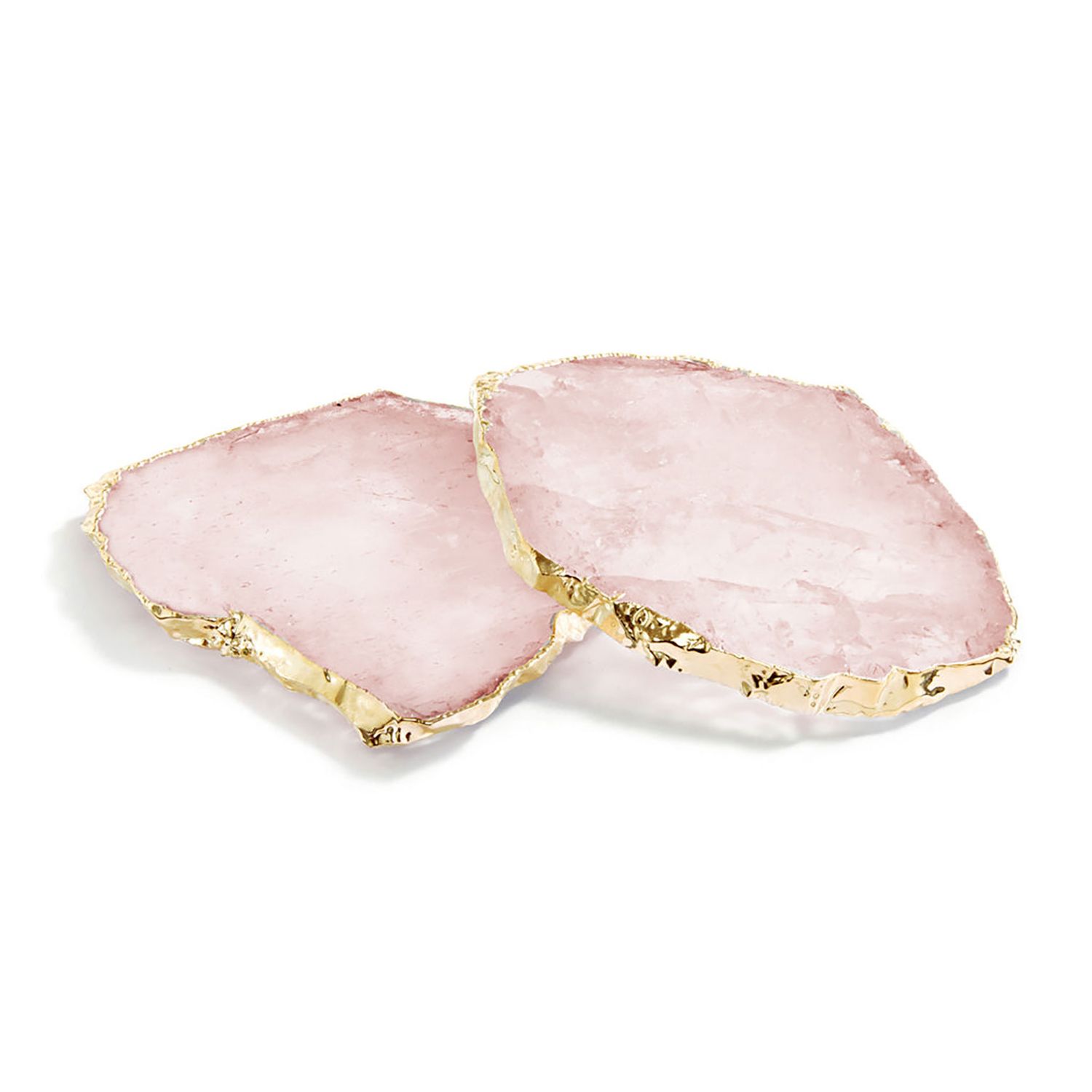 Anna New York Kivita Coasters Rose Quartz and Gold Set of 2 KV-007, 810345022861