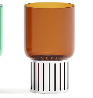 Anna New York Large Vase Glass Amber and Metal STR-VALG-68T, 850058256801