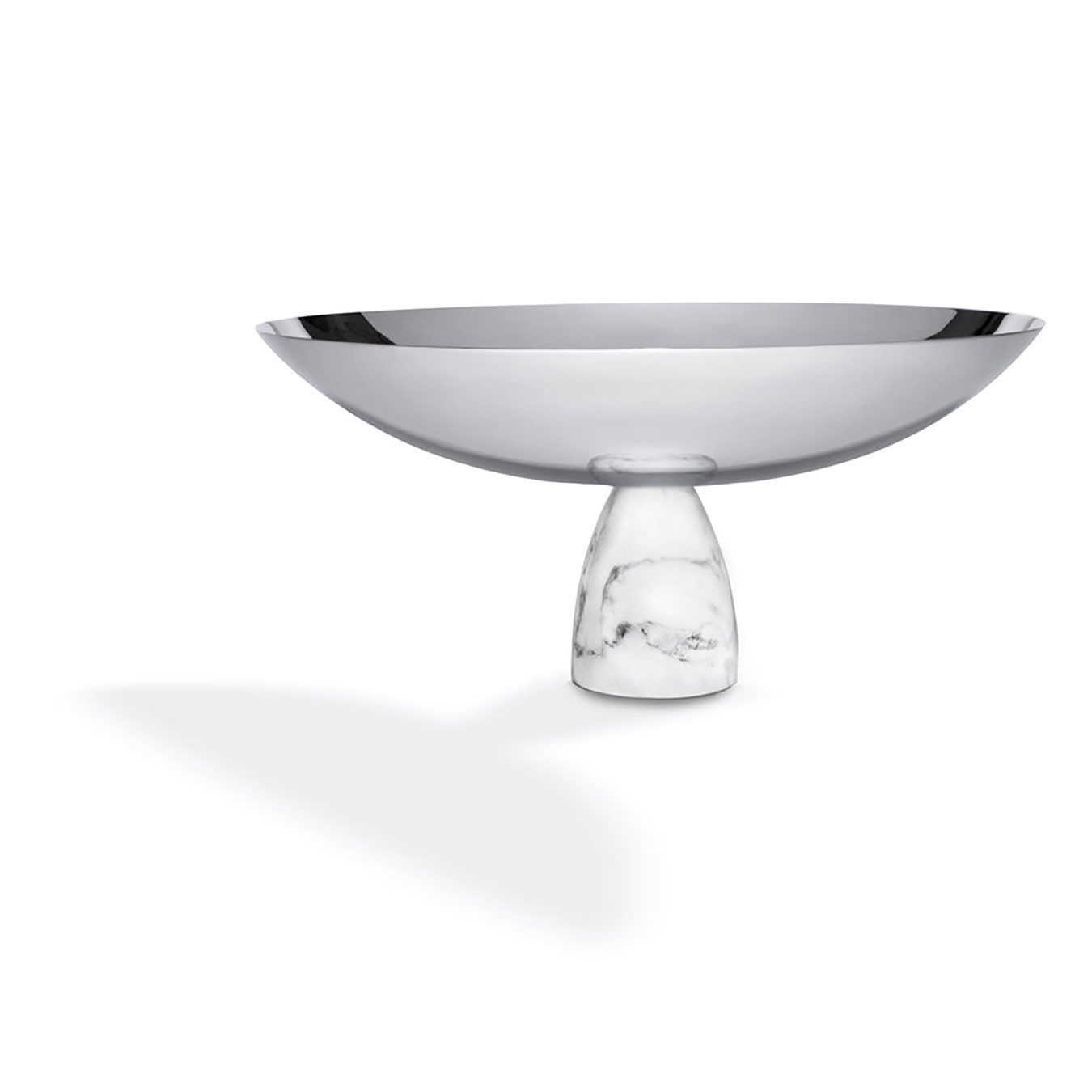Anna New York Coluna Fruit Bowl Marble and Silver COL-FBOS-37N, 858027008673