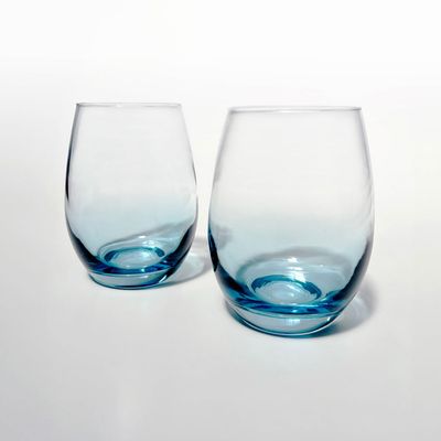 Anna New York Talianna Ombre Stemless Glasses Sky Blue Set of 2 OMB-WGS2-51L, 850013927296