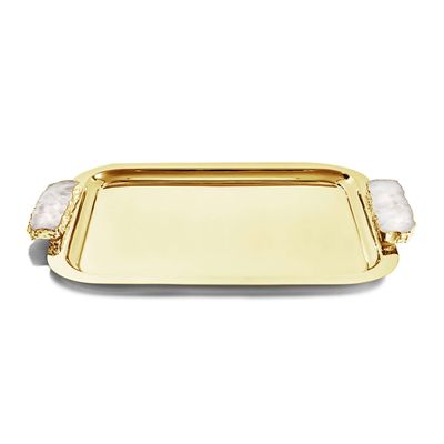 Anna New York Hospitality Tray Crystal and Gold HOS-TRMD-22G, 850013927838