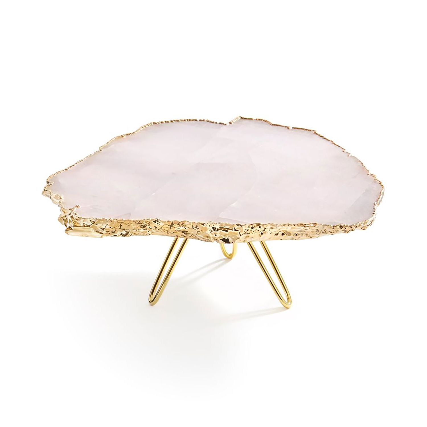 Anna New York Torta Cake Stand Rose Quartz and Gold TOR-CKLG-61G, 810345029808